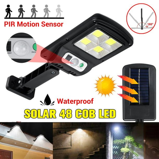 100LED Outdoor Solar Street Wall Light Sensor PIR Motion LED Lamp Remote Control